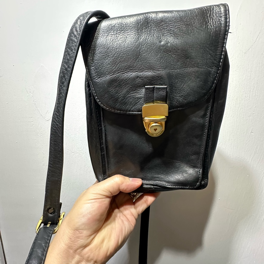 Black Leather Crossbody Bag
